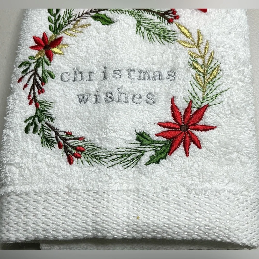 Kitchen Hand Towels Christmas POINSETTIA Dish Towels Bar Towels 18” X 25” New